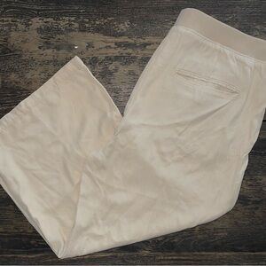 St. John's Bay Women's Cream Wide Leg Cropped Pants